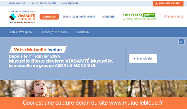 Se connecter sur le portail www.mutuellebleue.fr